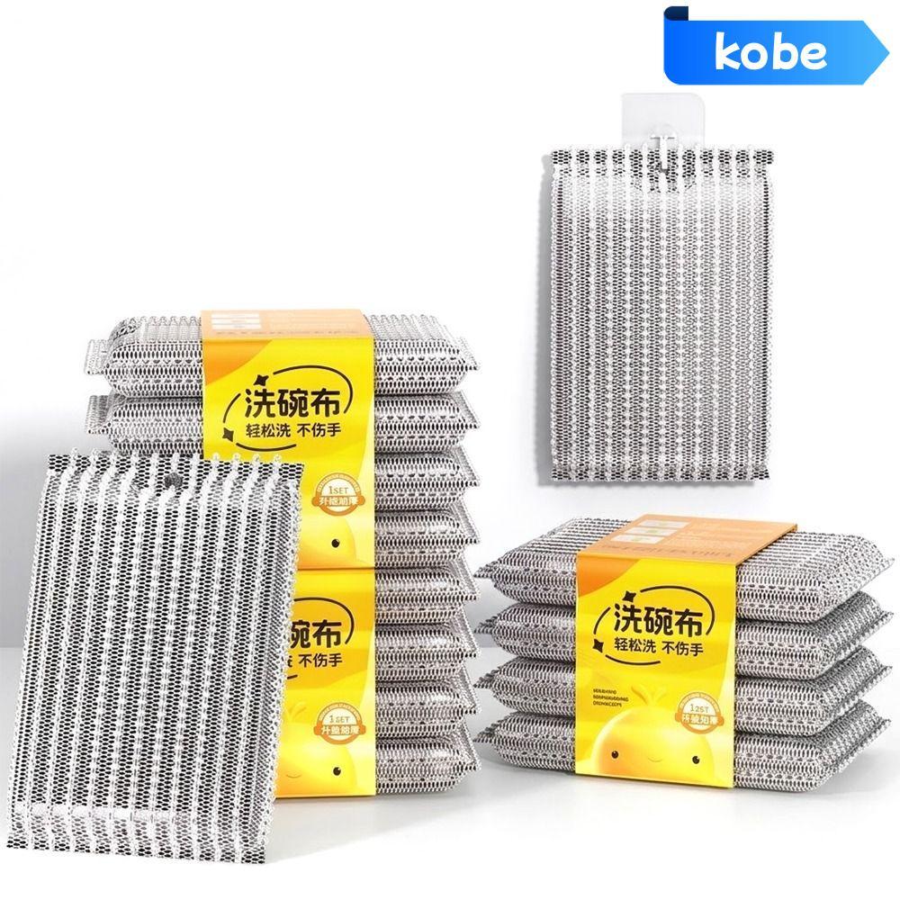 KOBE 4 Cái / bộ Dây Thép Đĩa Vải, Máy Chà Len Thép Không Trầy Xước Dây Bạc, Làm Sạch Bọt Biển Khử Nh