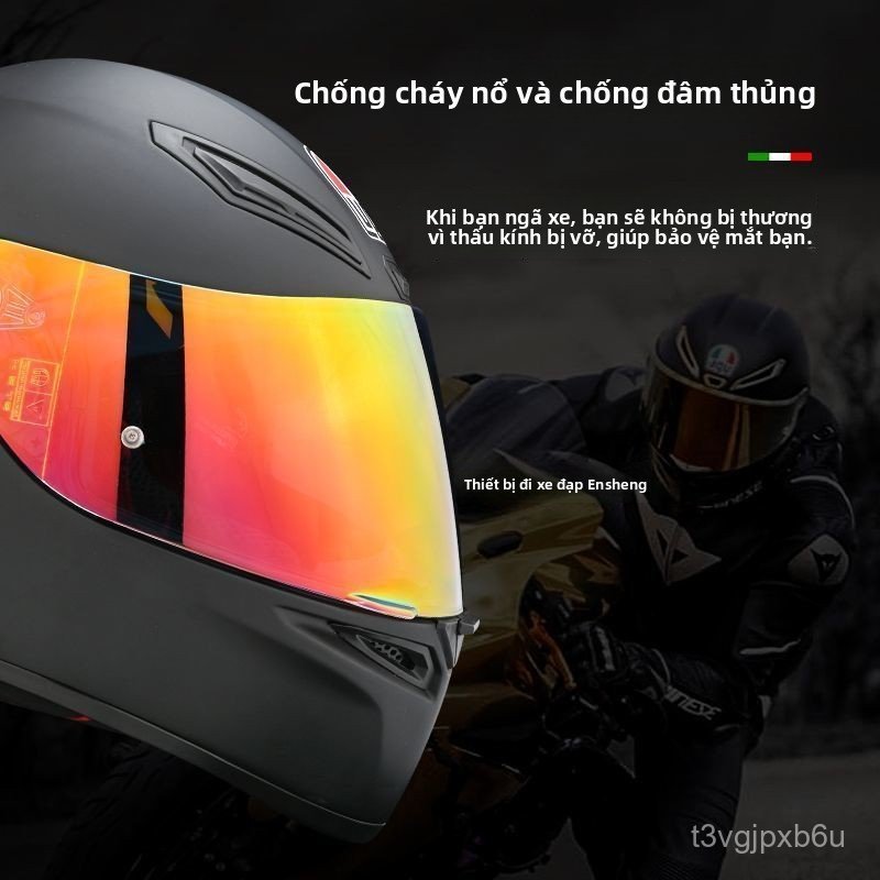 Kính mũ bảo hiểm AGV K1 K1S K3SV K5S tráng gương chống nắng gió bụi đi ngày đêm phụ kiện fullface xị