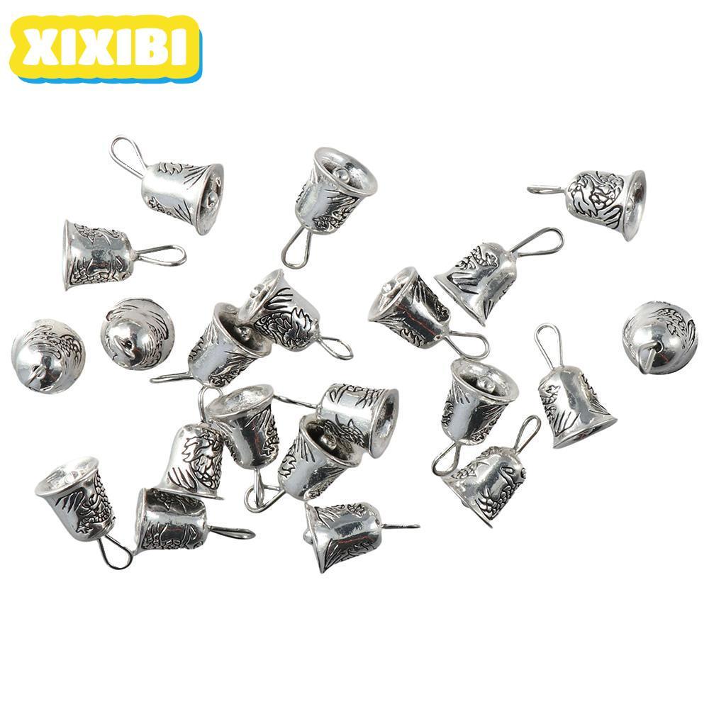 XIXIBI 30 Chiếc Mini Jingle Bells Charms, 10mm * 9,5mm. Hợp Kim Tây Tạng Bạc Chuông Quyến Rũ Mặt Dây