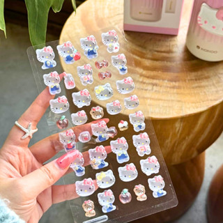   Combo 2  Sticker nổi 3D hello kitty STI105 phong cách hoạt hình dễ thương trang trí vở sổ tay điện thoại 
