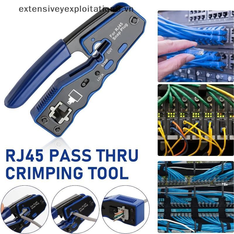 # expen # RJ45 Crimp Tool Kit Đi qua Ethernet Crimper và Tester cho Cat5e Cat6 Cat6a 8P8C Wire Netwo