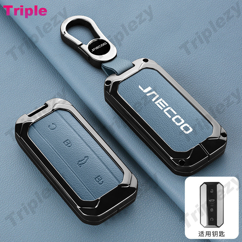 Da Dê Da Thật Chính Hãng Hợp Kim Kẽm Ô Tô Tự Động Chìa Khóa Vỏ Từ Xa Fob Bao Phụ Kiện Cho Chery Omod