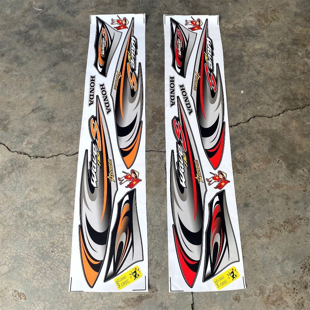 Tem Dán Xe Wave Alpha Loại Tem 3 Lớp Mẫu Wave S 2025 Nhiều Màu Dán Wave 50/100/110 - Tem Xe Máy