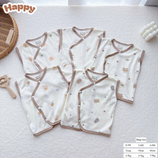  Áo gile bé trai bé gái sơ sinh Happy kids viền nâu chất nỉ mỏng nhẹ giữ nhiệt cho bé HP.GL25.5 