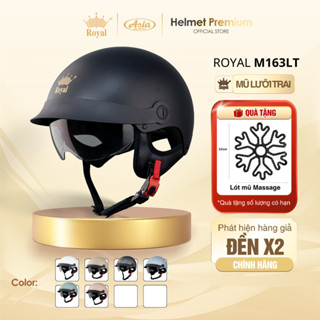 Mũ Bảo Hiểm Nữa Đầu Royal M163LT - Thời Trang Nam Nữ, Lưỡi Trai Và Kính Âm Bảo Hành 12 Tháng