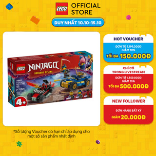 LEGO NINJAGO 71840 Đồ Chơi Lắp Ráp Rogue Vs. Drix: Trận Chiến Siêu Xe (111 chi tiết)