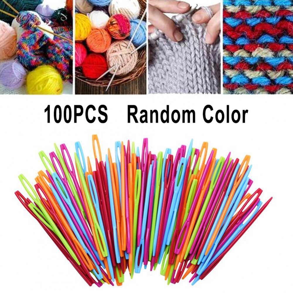 [DOLLDOLL-VN]Sewing Needles 100 Pieces Craft DIY Hand Sewing Needles Large Eye Random Color