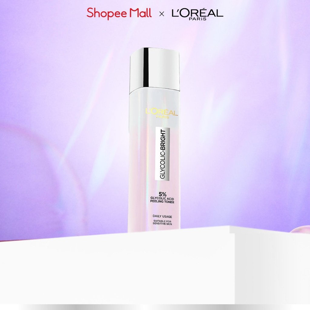 Nước Dưỡng Thúc Đẩy Tái Tạo Da, Làn Da Trông Sáng Và Căng Mịn L’Oreal Paris Glycolic Bright Peeling Toner 128Ml