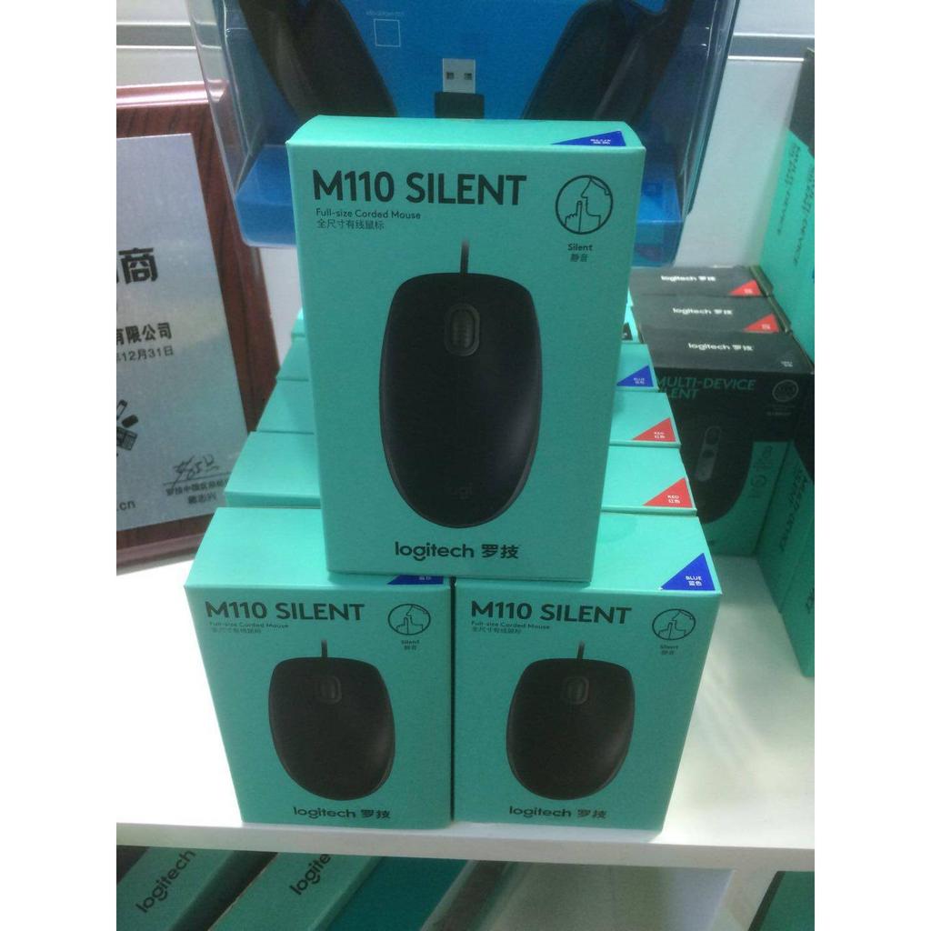 Hộp Đóng Hộp Chính Hãng Logitech M110 Chuột Có Dây Im Lặng USB Notebook Máy Tính Để Bàn M110
