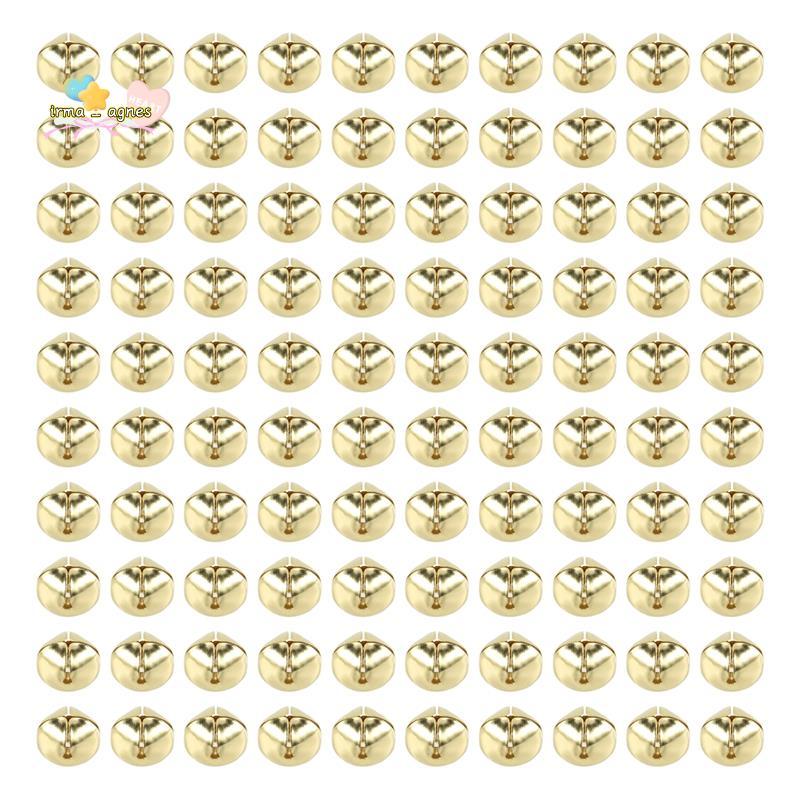 100 Miếng Chuông Jingle, Chuông Jingle Kim Loại 15 Mm Mini Thủ Công Chuông Hạt Cho DIY Vàng