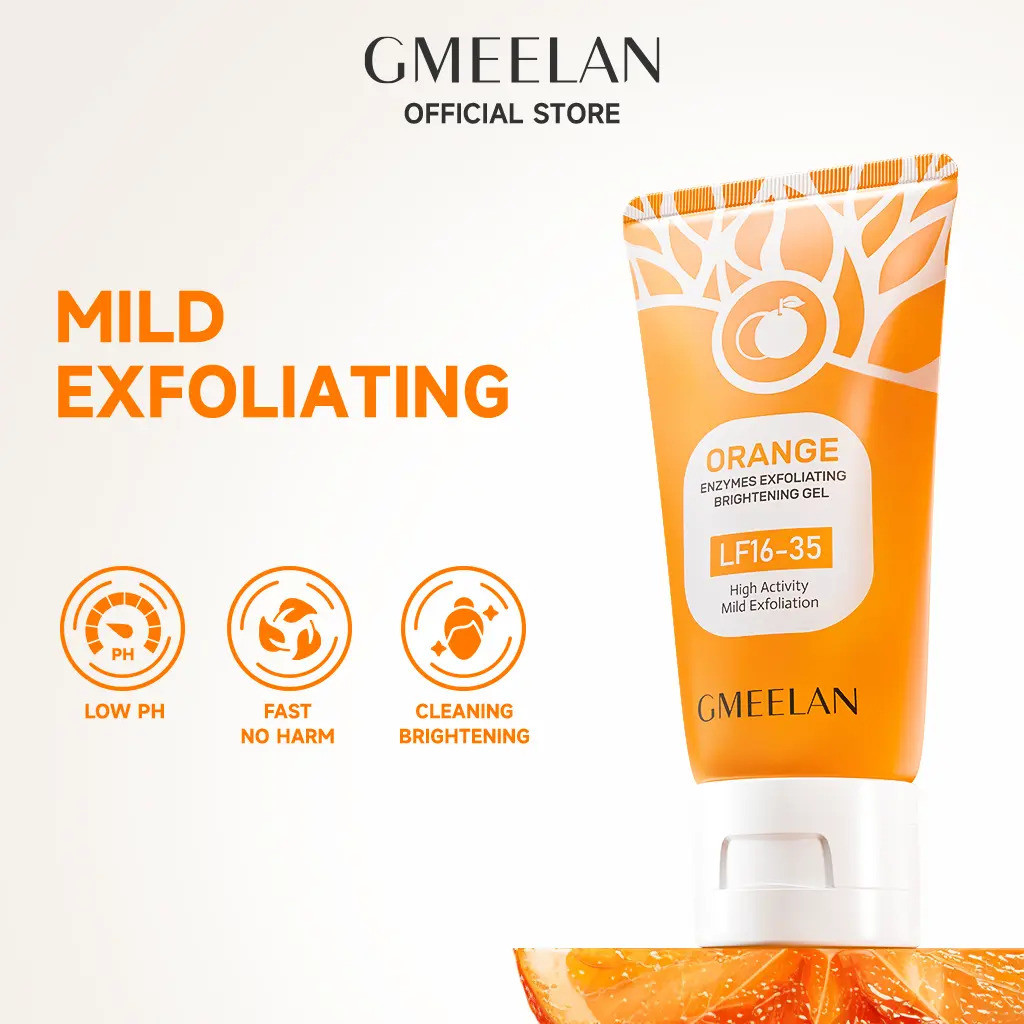 GMEELAN 2 CÁI Gel tẩy tế bào chết màu cam Làm sáng da mặt Tẩy tế bào chết toàn thân Loại bỏ mụn đầu 