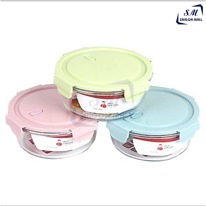 Bộ 3 hộp thủy tinh TRÒN BX3003 đựng thực phẩm 400ml hàng cao cấp