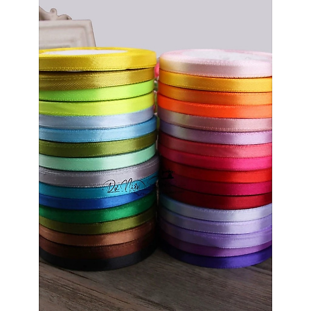 Ruy băng lụa 5ly (6mm) đủ màu cuộn 22 yard.