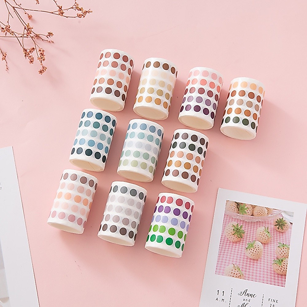 Băng Washi trang trí tròn chấm để lưu niệm