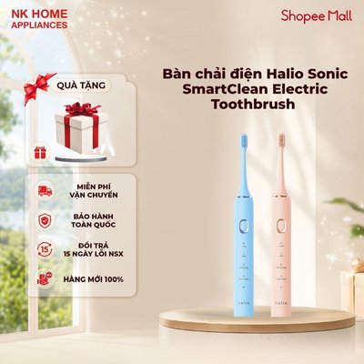 Bàn chải điện Halio Sonic SmartClean Electric Toothbrush - Sóng âm - Làm sạch sâu - BH 24 tháng
