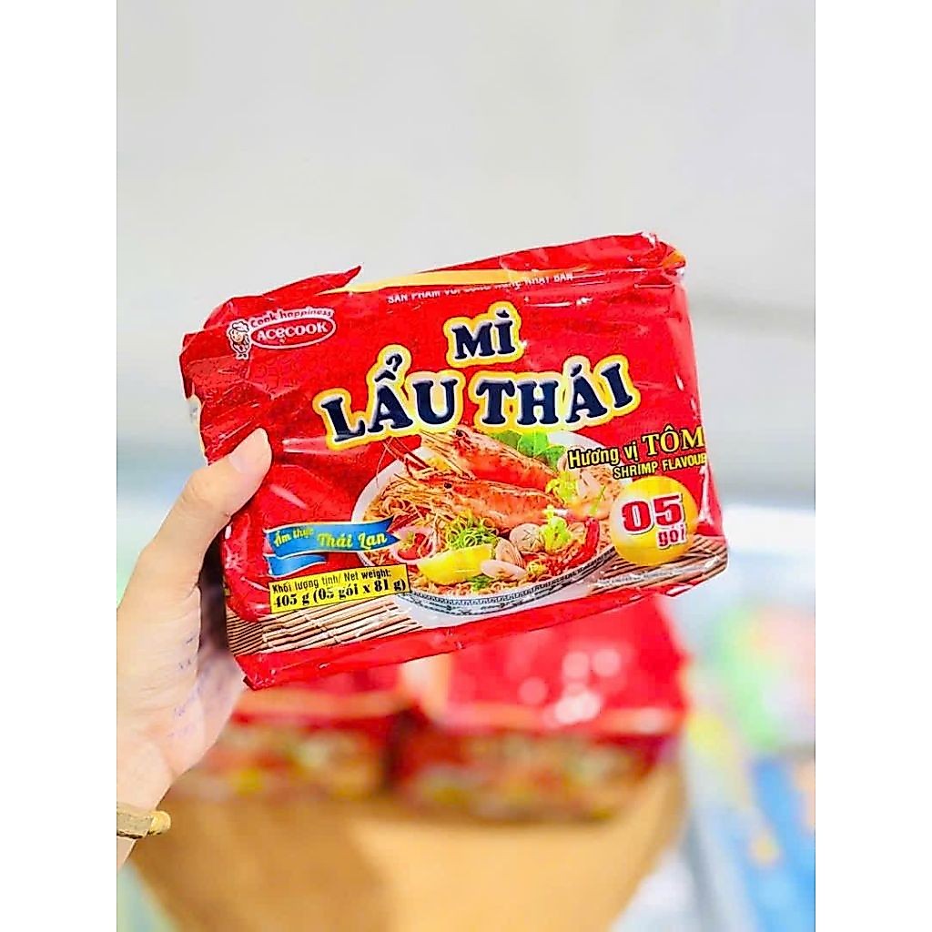 Lốc 5 gói mì lẩu thái Acecook 81g