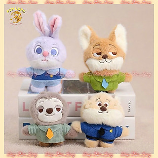 Đồ chơi móc khóa thú bông Judy and Nick trong phim hoạt hình nổi tiếng Zootopia ( Phi vụ động trời ) treo xe / túi xách
