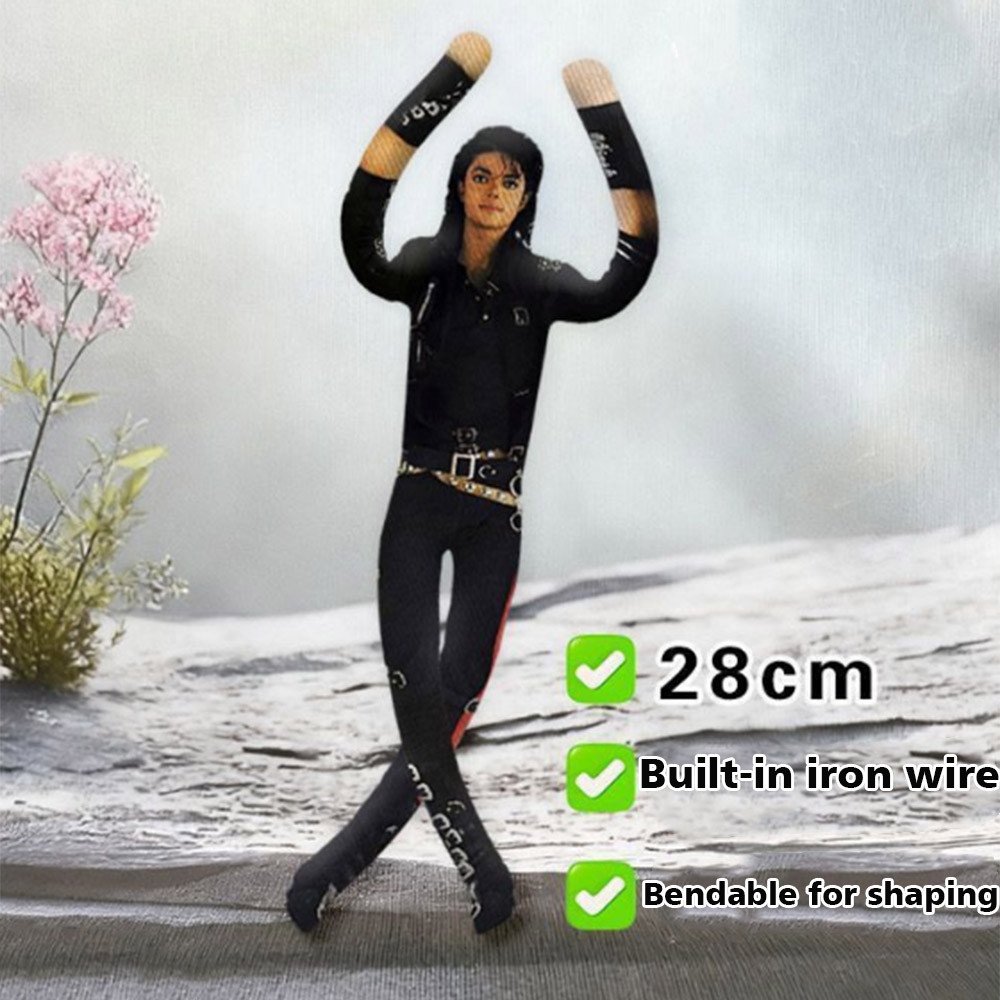 28cm MJ Michael Jackson Cosplay Plush Doll Abstract Joint Mobility Bendable Figure Toy Freely Adjust