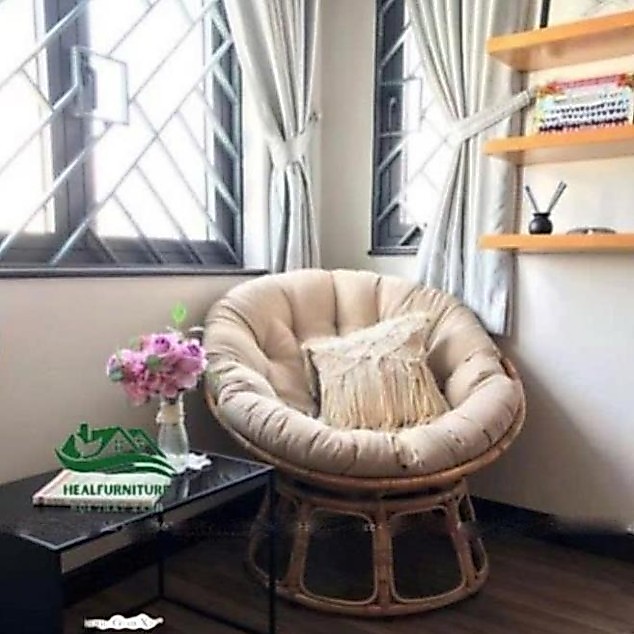 [NEW]  Nệm ghế papasan vải bố kèm bông gòn cao cấp, Ghế lười bập bênh thư giãn Papasan mây/ SMARTHOM