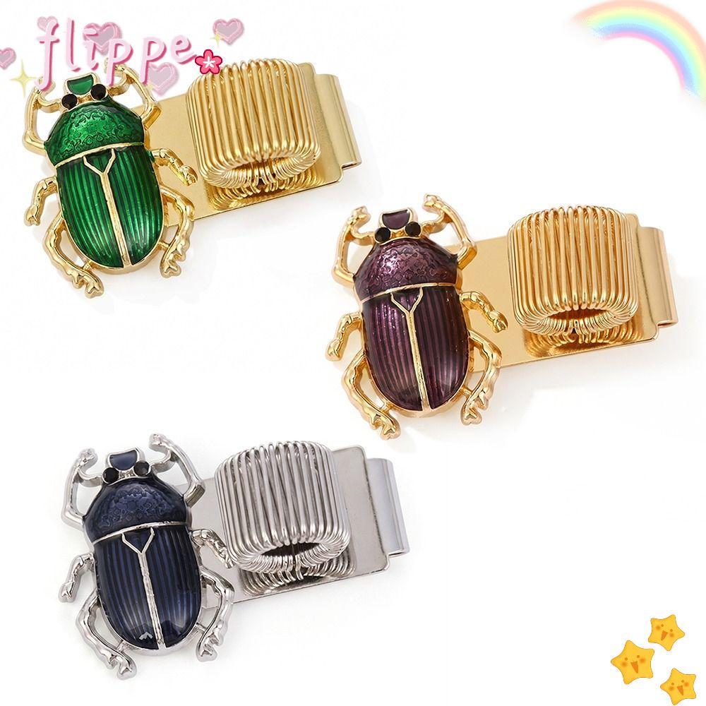 FIPE Scarab Beetle Pen Clip, với Pen Loop Elastic Pen Clip, Scarab Beetle Metal Spring Pen Keeper Vă
