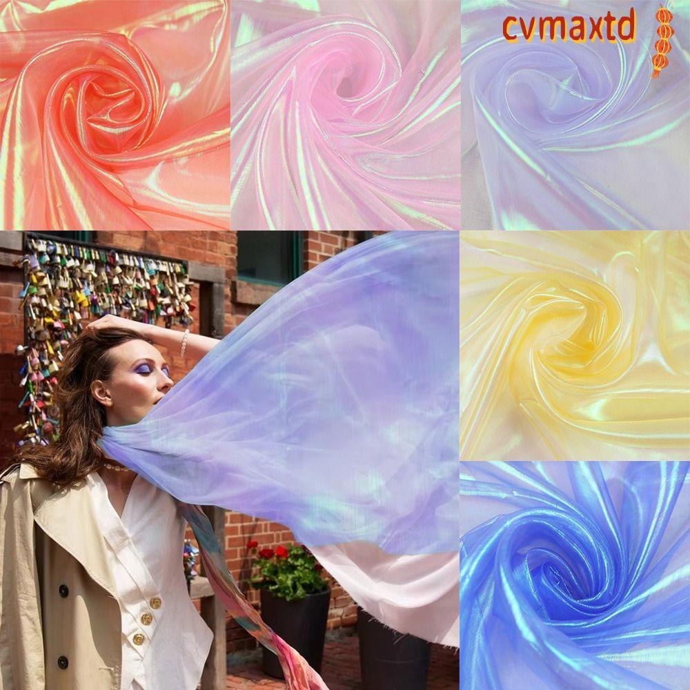 ICVMAX Laser Tulle, Vải Organza Trong Suốt Mỏng, Trang Trí Vải Tulle Sáng Bóng Organza Váy Vải Cưới
