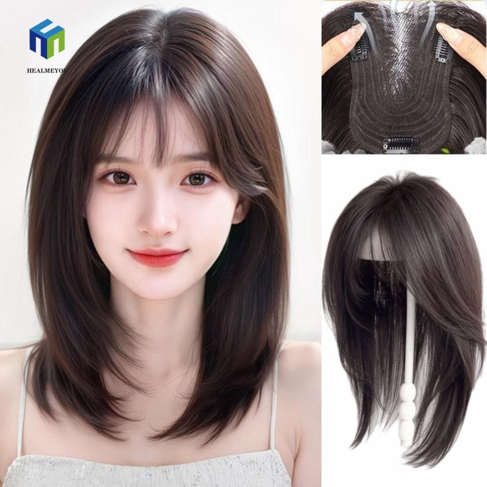 Tóc giả mái che hói đầu, dài thẳng tự nhiên, thời trang và thoải mái - Healmeyou