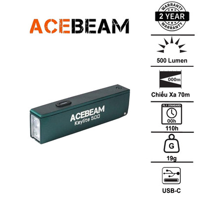 Đèn pin móc khoá ACEBEAM Keylite 500 - siêu gọn 500 lumen nhẹ 19g