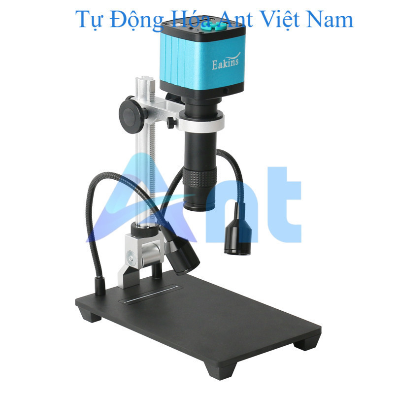 Eakins 4K 48MP HDMI USB Digital Video Microscope Camera 1X-130X Zoom C-Mount Lens bracket With light