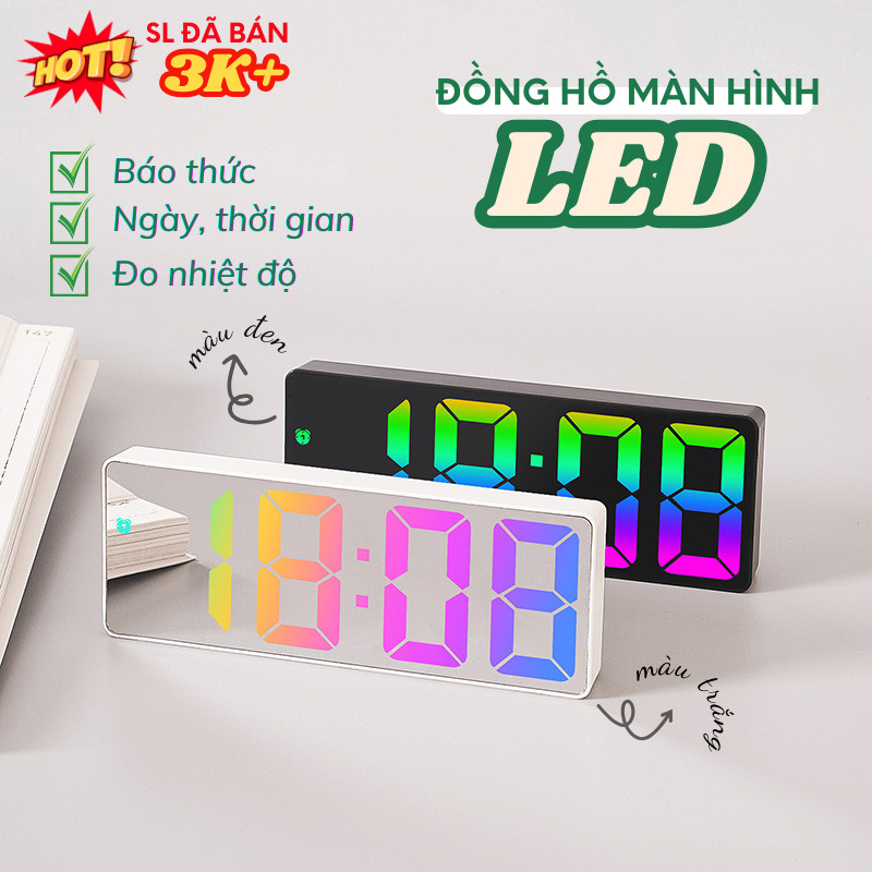Đồng Hồ LED Joful Home Tinh Tế, Hiển Giờ & Nhiệt Độ, Báo Thức, Trang Trí Nhà Cửa