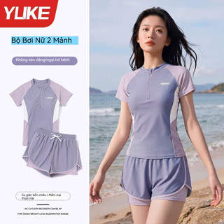 [Sẵn] Bộ đồ bơi nữ thể thao 2 mảnh BEESWIM 1997 - Đồ bơi nữ ngắn tay chất thun lạnh cao cấp