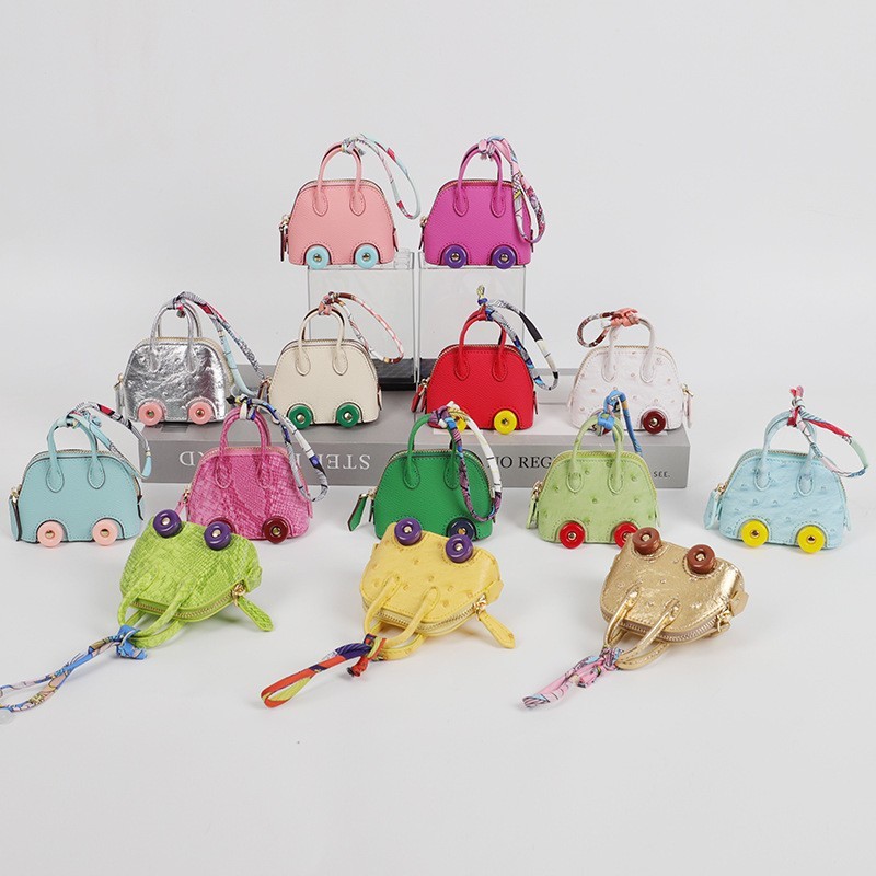 LDZG New fashion mini car wheel bag pendant, shell bowling bag, earphone bag, keychain accessory, co