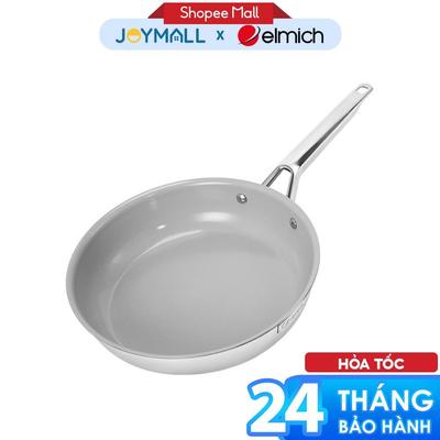 Chảo Inox Nguyên Khối Phủ Sứ Elmich EL-2865CG 24-28cm, Hàng Chính Hãng, Chống Dính Ceramic - JoyMall