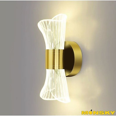 Đèn gắn tường MONSKY LEDMAN trang trí phòng ngủ, hành lang cầu thang - dùng bóng LED 3 màu ánh sáng