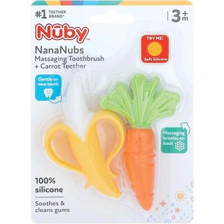 Ngậm nướu cho bé chính hãng Nuby hình quả chuối + carot, mã 81159