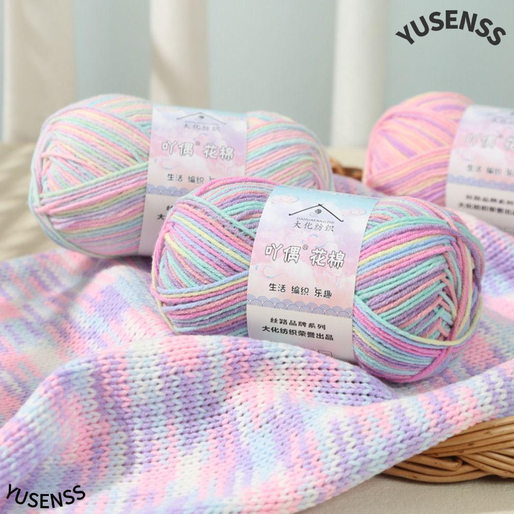 Sợi Đan YUSEN, Sợi Cotton 4Ply 50g / bóng, Sợi Nhuộm Gradient màu cotton chải sáng tạo Đếm 16S Sợi C