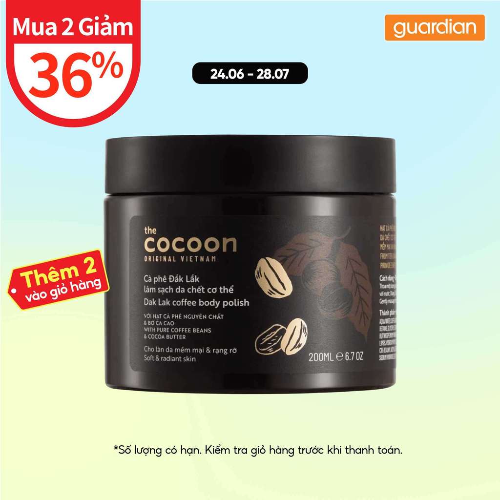 Cà Phê Đắk Lắk Làm Sạch Da Chết Cocoon 200ml
