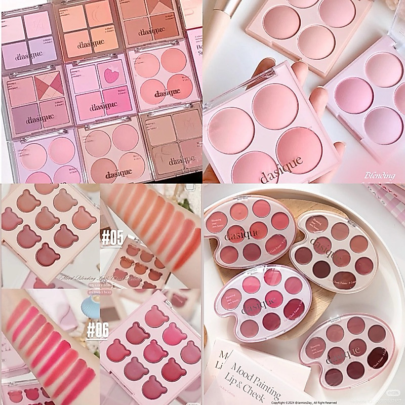 Bảng Má Hồng 4 Ô / 9 ô Dasique đủ loại Ice Cream Blending Mood Cheek Blush , Mood Painting Lip & Che