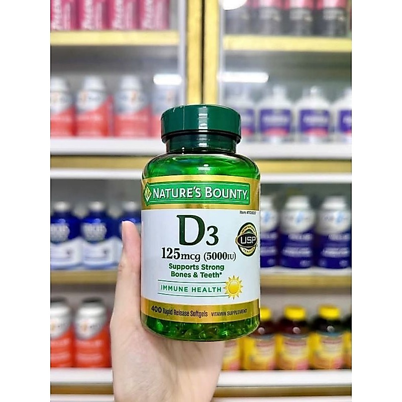 VIÊN UỐNG BỔ SUNG VITAMIN D3 NATURE’S BOUNTY VITAMIN D3 125 MCG 5000IU