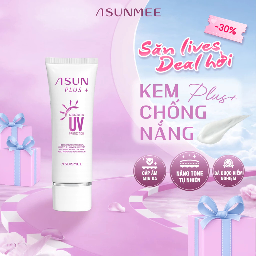 Kem chống nắng Asun  nâng tone da tự nhiên – kiềm dầu, chống tia UV - Mua 2 tặng 1 son