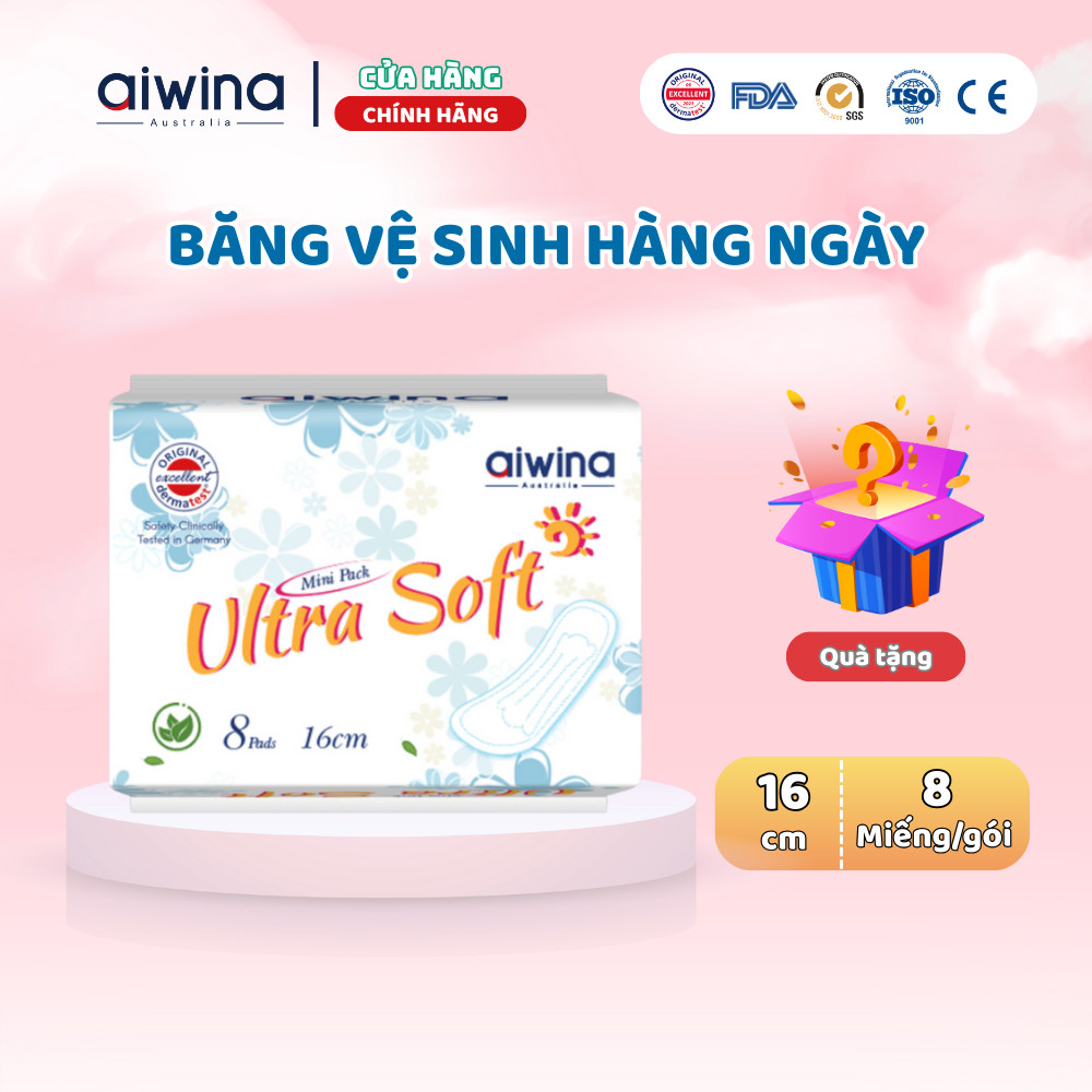 Băng vệ sinh AIWINA siêu mềm hằng ngày  (16cm gói 8 miếng)