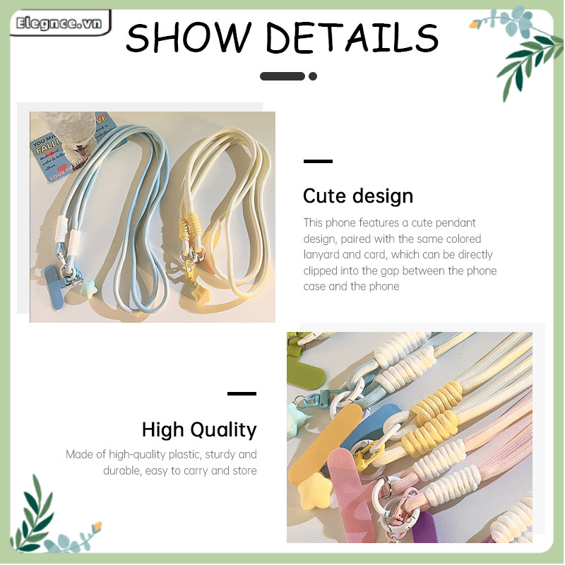 【Elevn】 dây đeo điện thoại  dây đeo chéo Dây đeo điện thoại hình ngôi sao năm cánh nhiều màu sắc | BigBuy360 - bigbuy360.vn