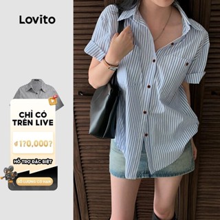 Live Hosts' pick Áo sơ nữ kiểu mi kẻ sọc cài cúc phía trước thường ngày cho nữ LNE24126 (Nhiều màu)