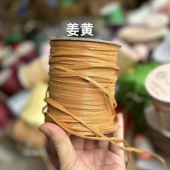 120g / cuộn Matte Raffia Cỏ Móc Túi Giả Cotton Cỏ Sợi Dệt Tay Móc Thủ Công Mũ 200M