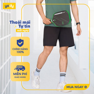   Quần short nam YODY quần đùi gió thể thao co giãn 4 chiều, túi khoá kéo, phối can sườn MAJT25S019