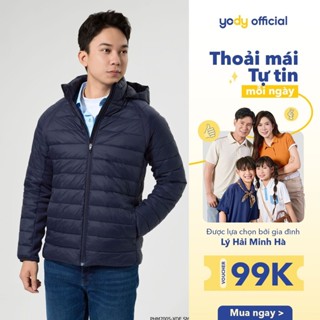 Áo phao nam YODY phối nỉ 4S pro mềm mại siêu ấm siêu nhẹ siêu gọn siêu thoải mái TRA - PHM7005