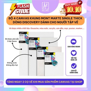  Bộ 4 Khung Toan Canvas Vẽ Tranh Đa Chất Liệu Mont Marte Single Thick Dòng Discovery 
