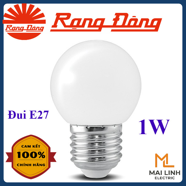 (Rạng Đông) Bóng đèn LED tròn trang trí 1W - Bóng đèn trái trai màu trắng - Đui đèn E27 - Model A45W