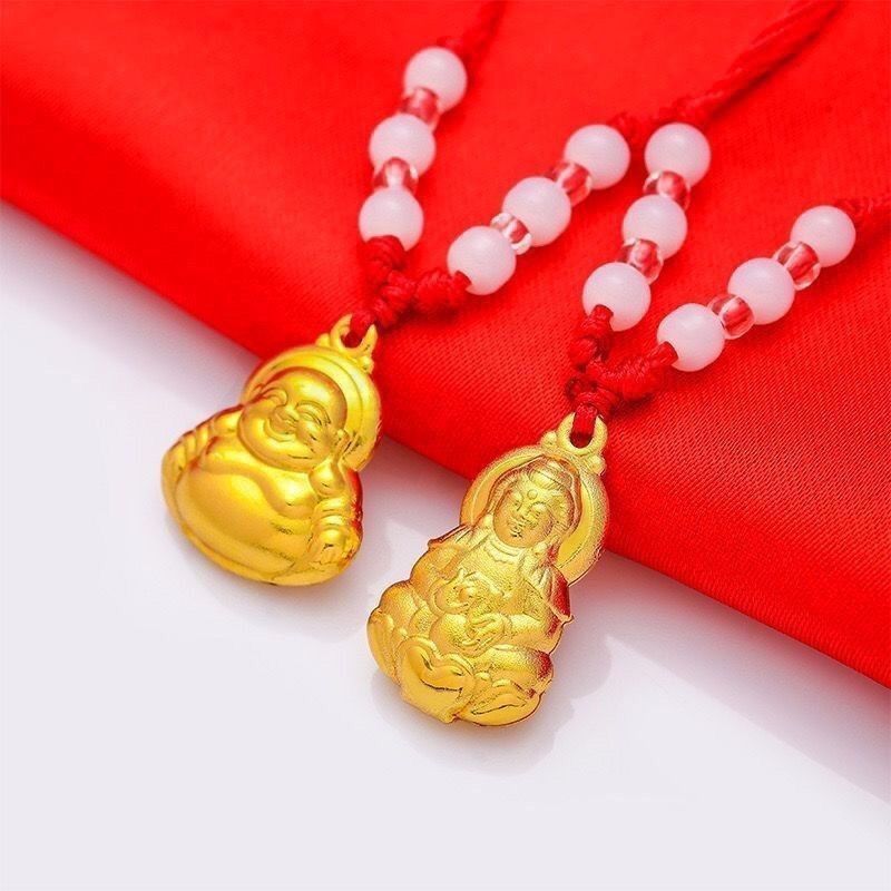 Việt Nam Cát Vàng Quan Âm Bồ Tát Mặt Dây Chuyền Nam Nữ Dây Đỏ Vòng Cổ Tượng Phật Vòng Cổ An Toàn 26 