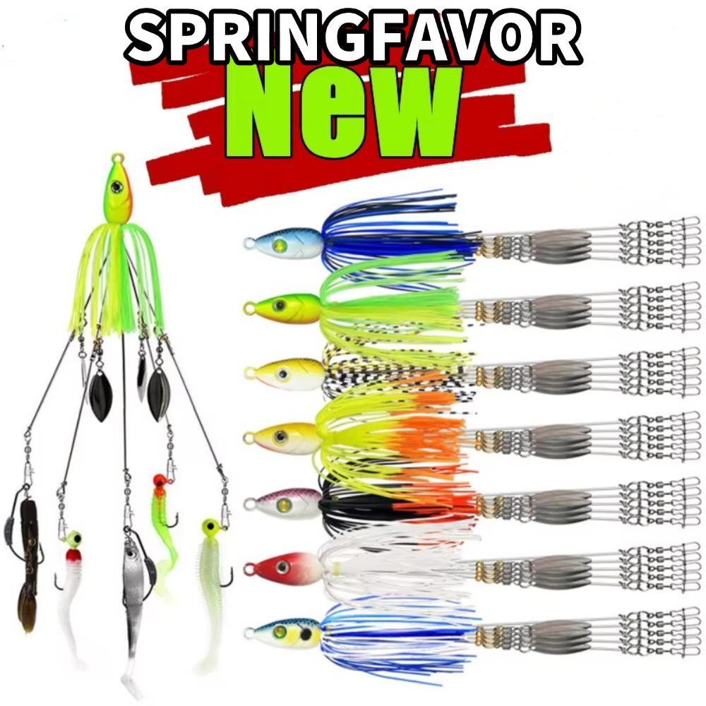 SPRINGFAVOR Soft Swimbait, Spinner Bơi Alabama Rig Mồi Câu Cá, Dù Thìa Tấn Công Nhóm Mồi Câu Cá Biển