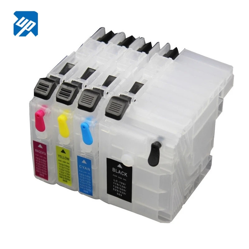 4 hộp mực có thể nạp lại cho Brother DCP-J100 DCP-J105 MFC-J200 J100 J105 J200 LC569 / 539 / 529 / 1
